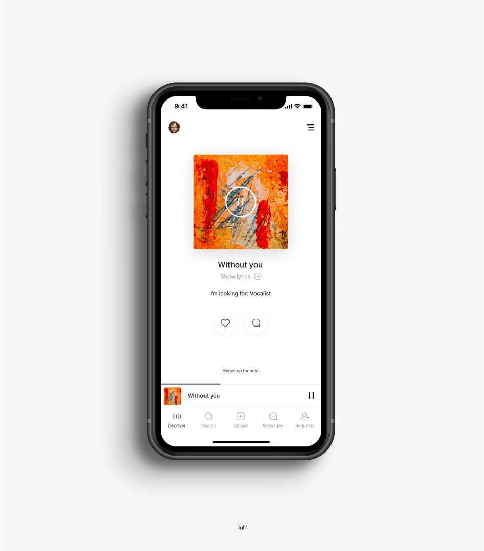 Image of song playing on phone