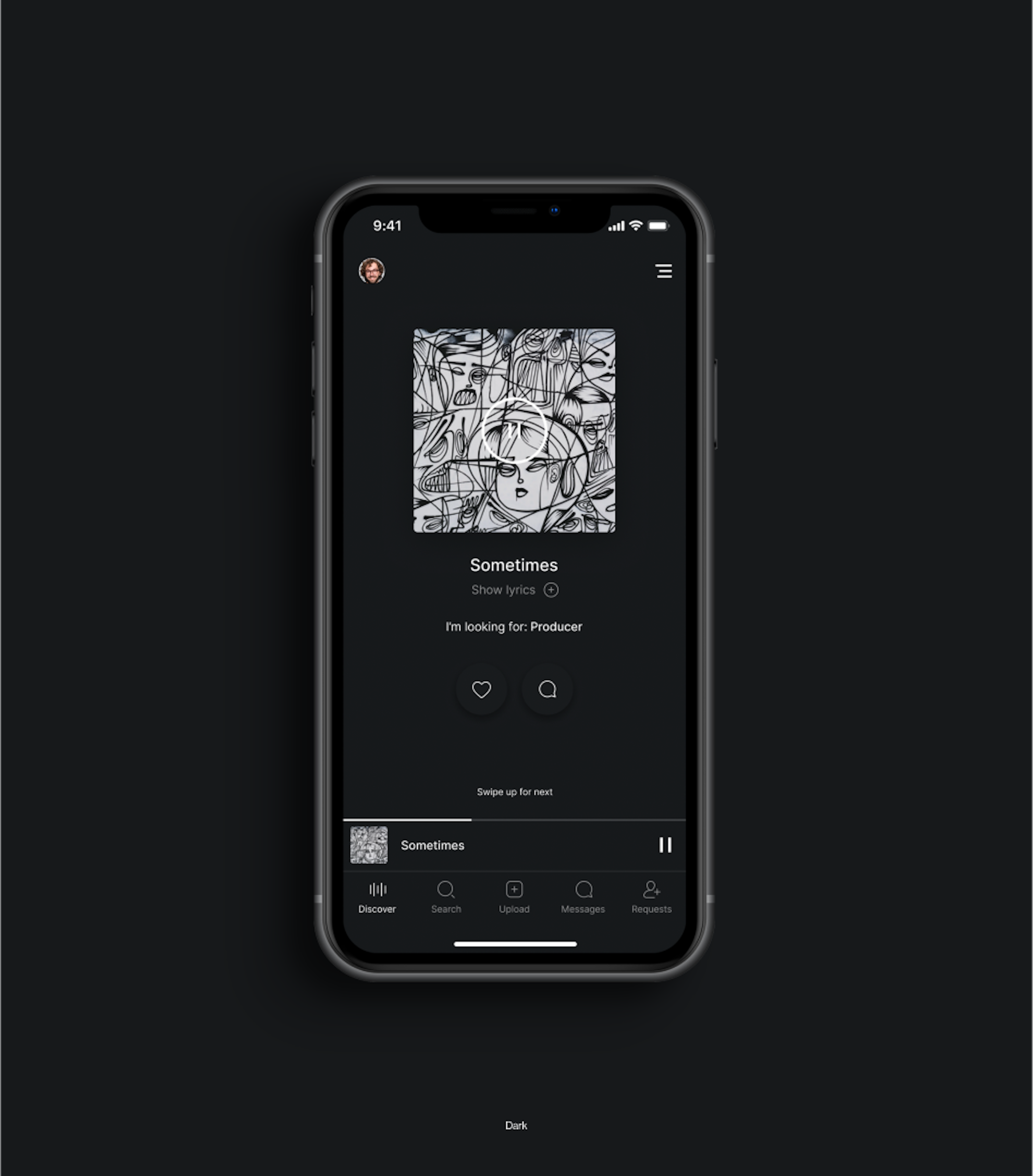 Image of song playing on phone