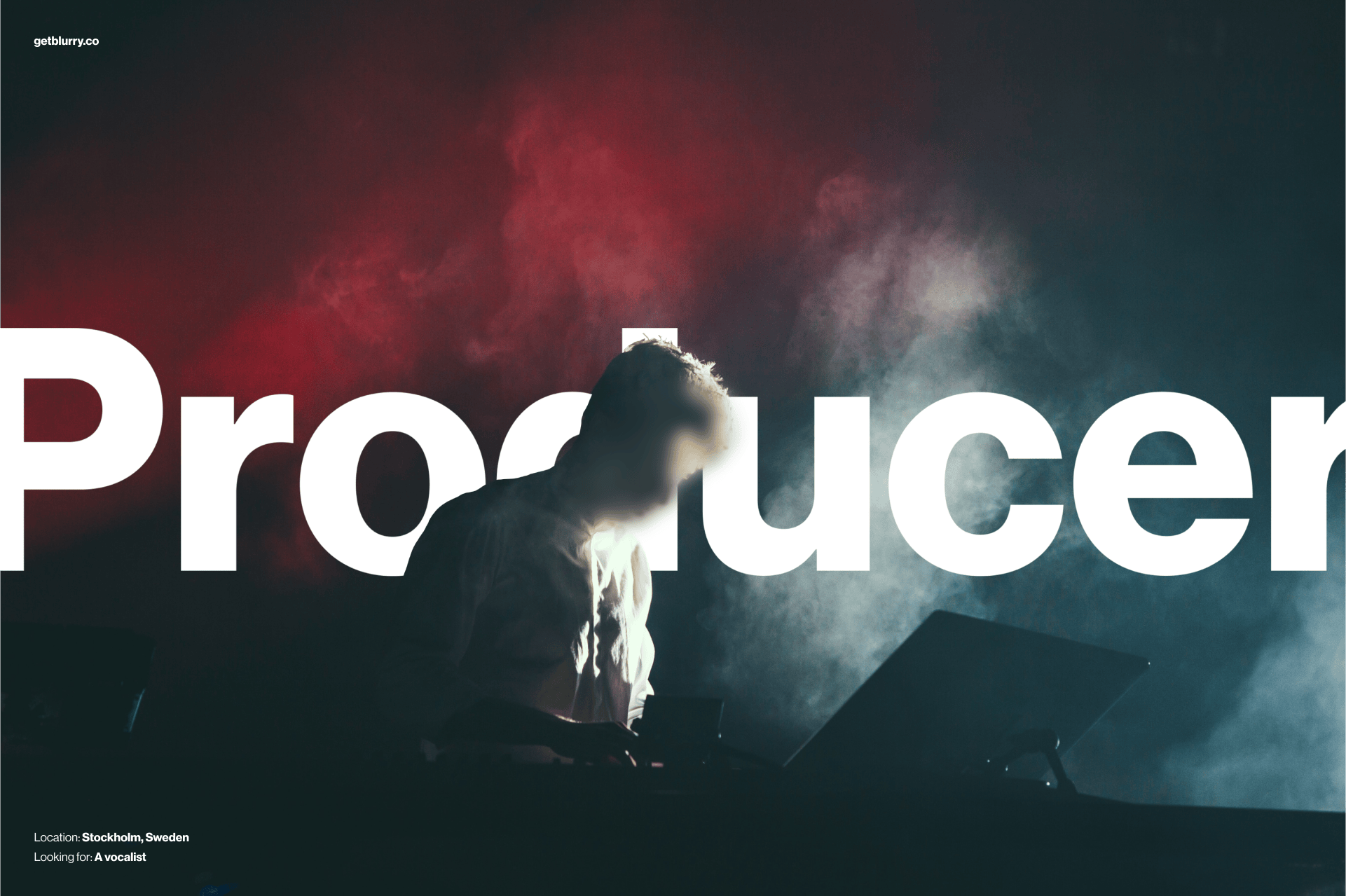 Image of producer with blurred out face