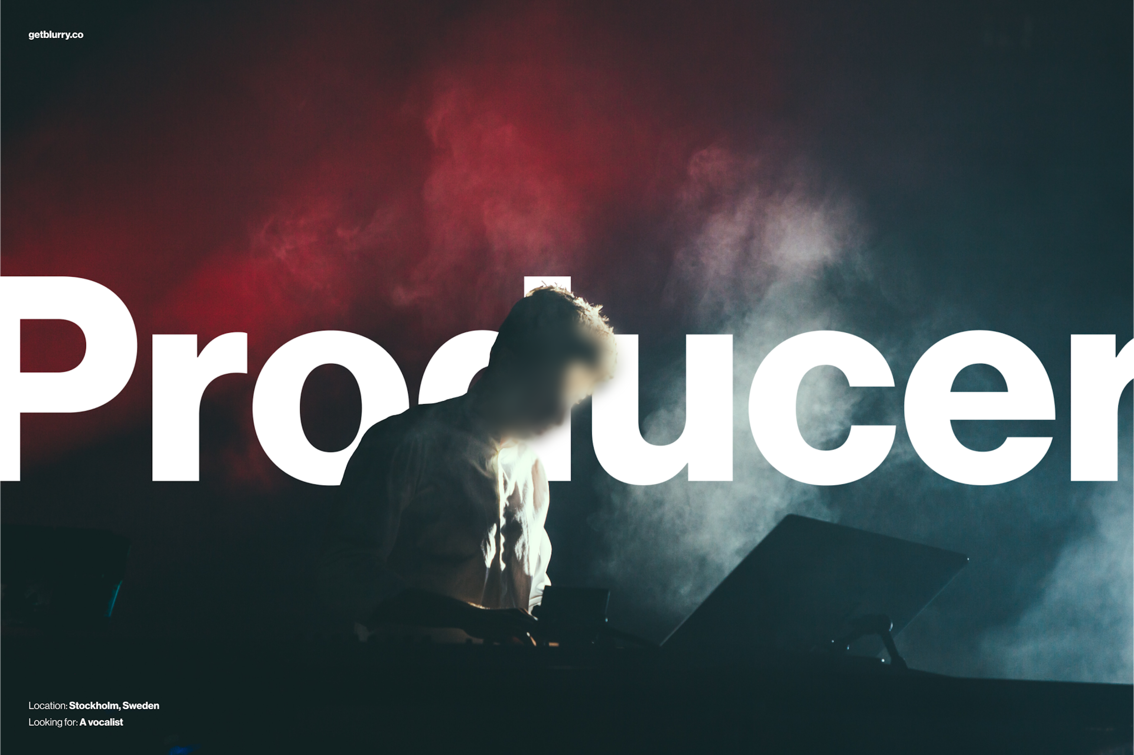 Image of producer with blurred out face