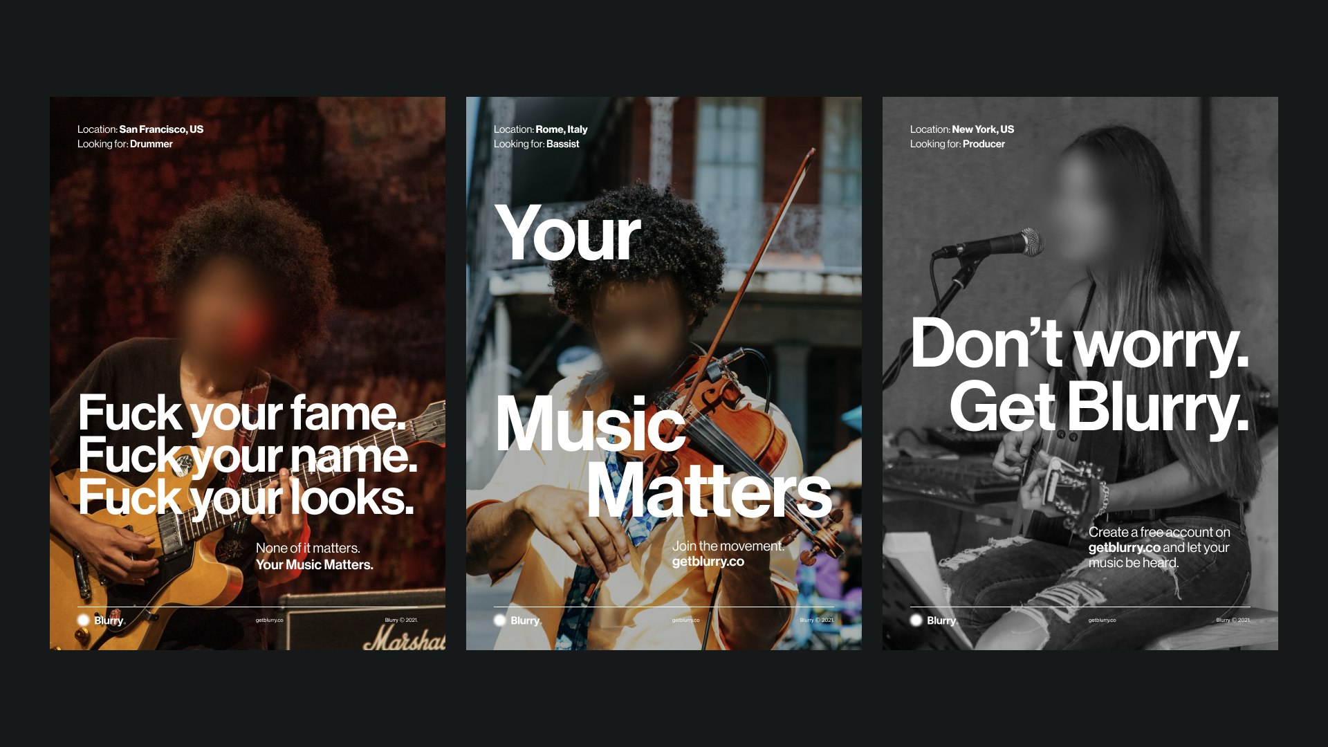 Image of Blurry posters with brand statements