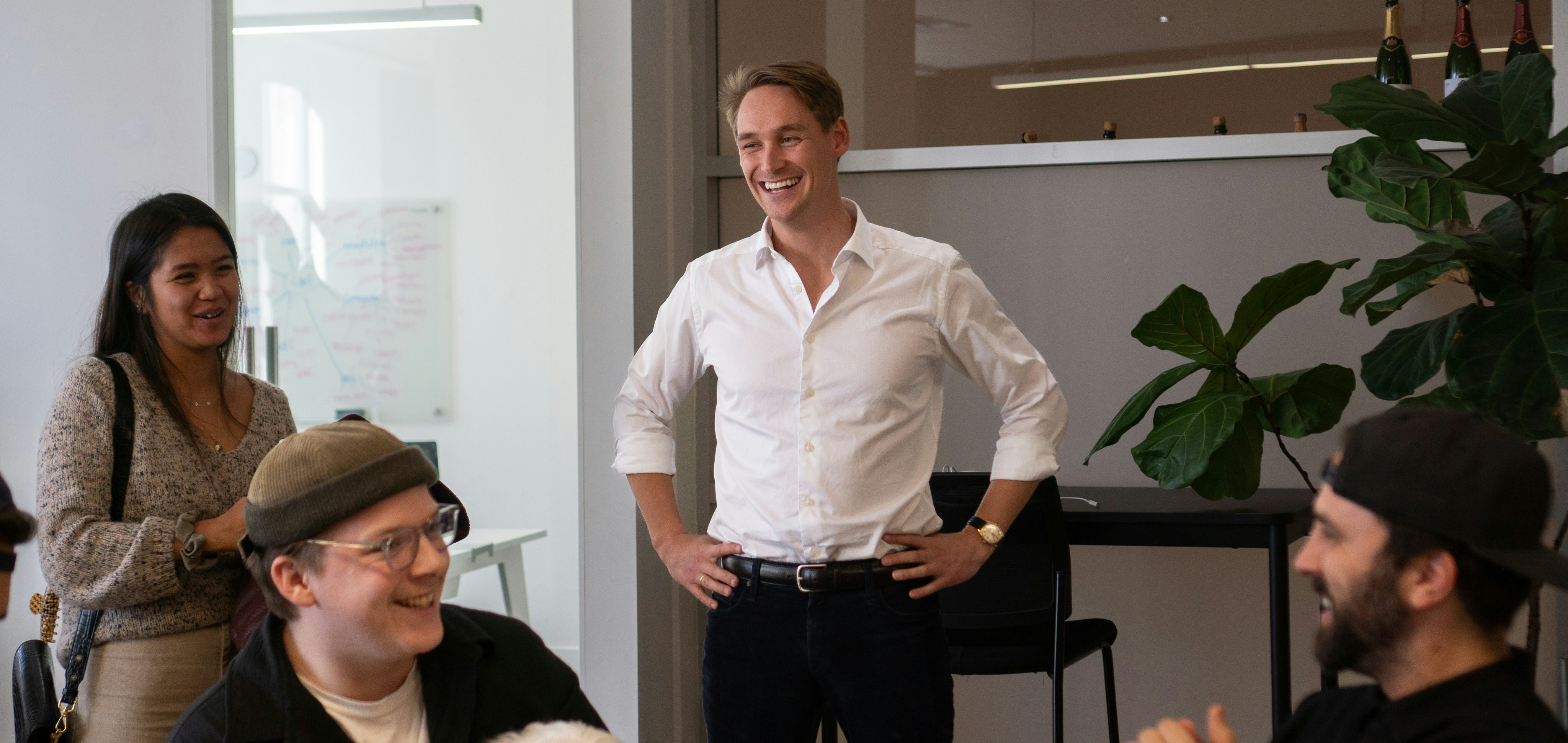 nicklas ronning sharing a smile with the signifly montreal team