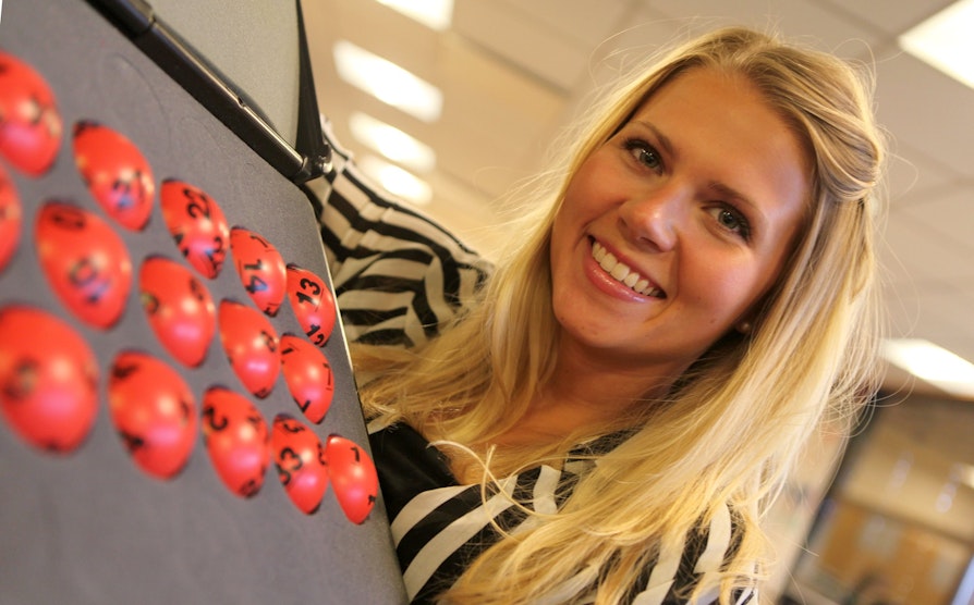 Pernille med Lotto-kuler