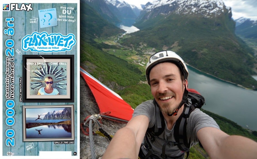 selfie på fjellet med lodd