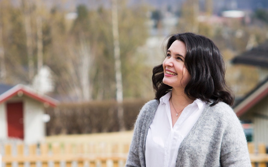 Natalie Aasen vant 1 million kroner i vinnernabolaget på Biri i mars 2015. Her er hun på reklamefilminnspilling.
