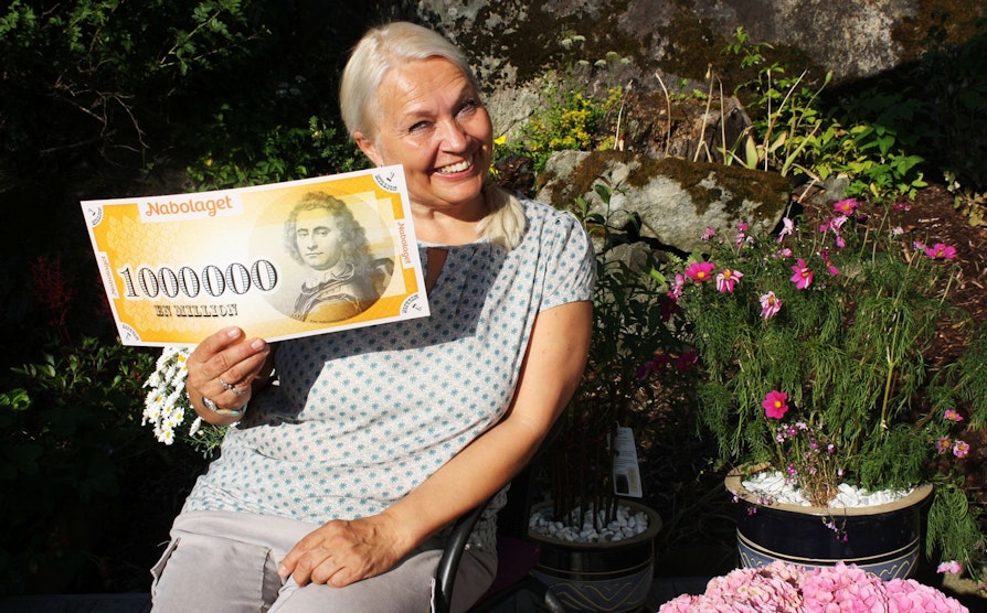 Sylvi Irene Monsen (57) fra Askim vant en million kroner i Nabolaget den 10. juli 2015.