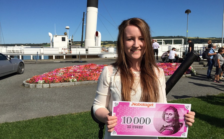 Elise Thorbjornsen vant 10.000 kroner i nabolaget på Biri.