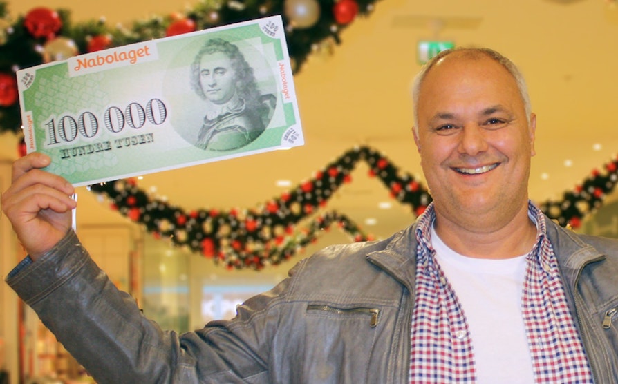 Jozsef Sandor Bøhm (51) fra Rygge hadde kjøpt to lodd, og vant 200.000 kroner i Nabolaget den 27. november 2015.