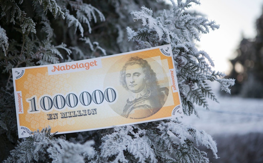 Nabolaget, millionsjekk, illustrasjon