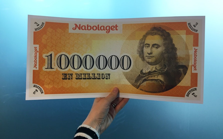 nabolaget, millionsjekk, millionillustrasjon, million, illustrasjon