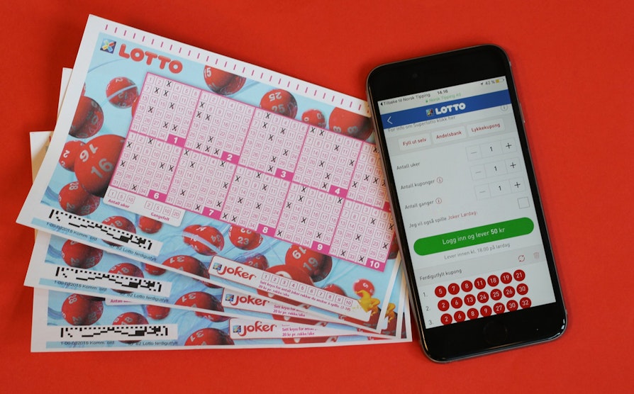 Lotto, illustrasjonsbilde, mobil, Lotto-kupong, sju rette, syv rette