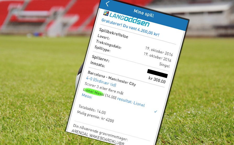Lionel Messi hat trick-spillkvittering