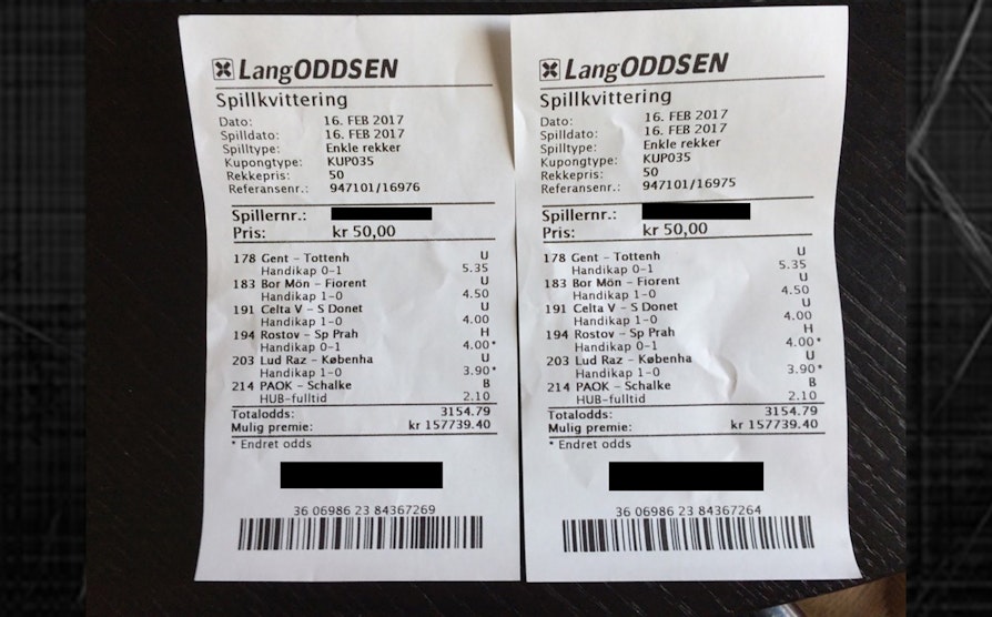 Europa League 16.02. Langoddsen storgevinst.