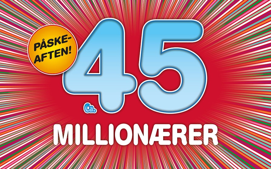 superlotto, påskeaften, 45 millionærer, illustrasjon, disco