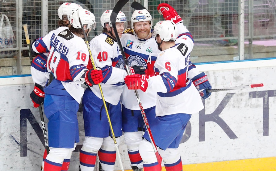 Det norske ishockeylandslaget, april 2017. VM-oppkjøring Hamar OL-Amfi.