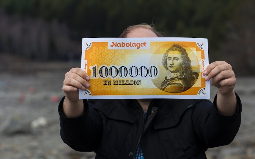 Millionsjekk illustrasjon.