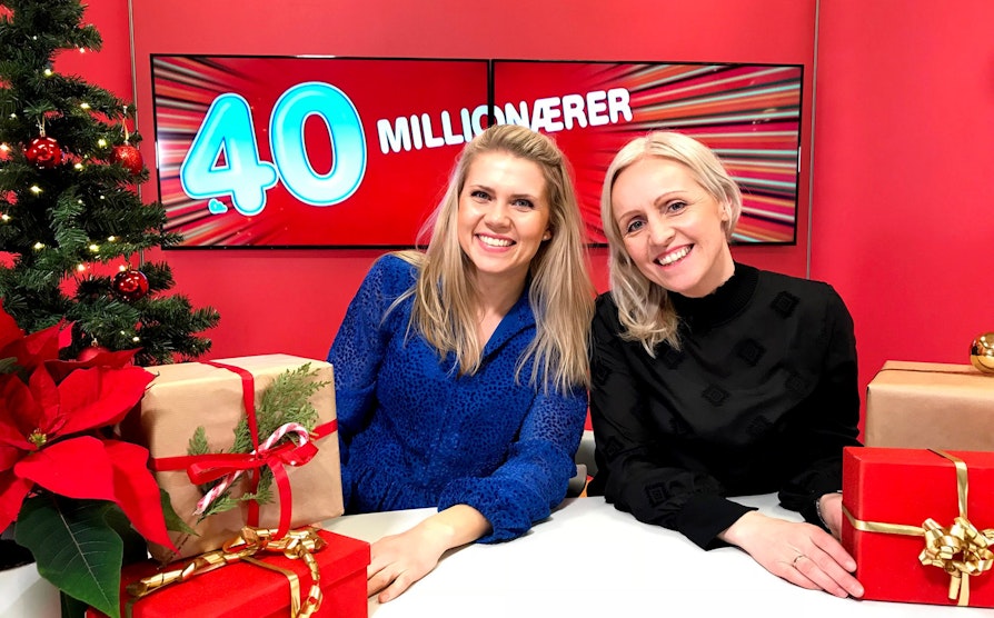 Pernille Storholm Skaret og Ingrid Roterud Mathisen er klare for SuperLotto-vorspiel på Facebook. Da skal det deles ut konkurransepremier for hele 40.000 kroner.