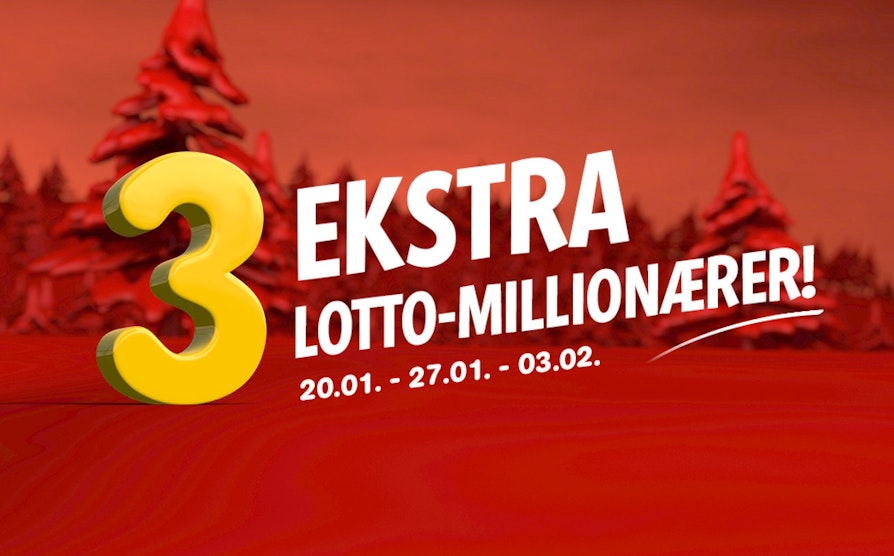 lotto, tre ekstra millionærer, illustrasjon