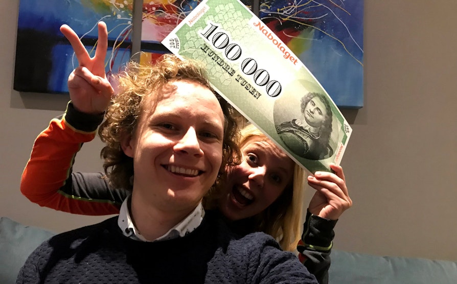 Truls Erik Nielsen fra Tårnåsen vant 100.000 kroner i Nabolaget fredag 26. januar. Det er ganske nøyaktig to år etter at samboeren Therese Simonsen også vant 100.000 kroner i samme spill.