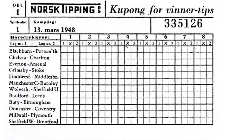 Tippekupongen 13.mars 1948