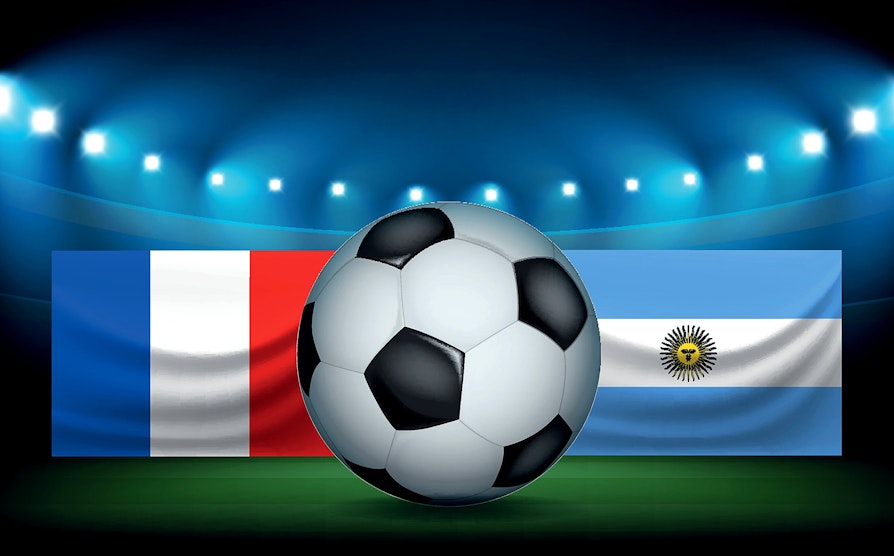 Frankrike-Argentina-flagg-stadion