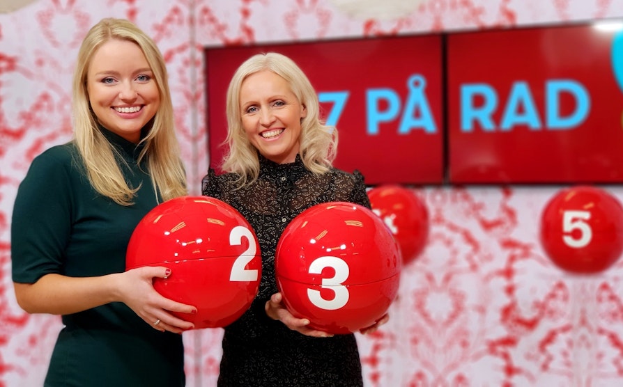 Ingrid Roterud Mathisen (t.h.) og Nina Rundsveen i Norsk TIpping - 7 på rad-kampanjen. 7 på rad.