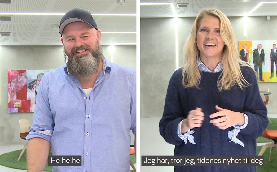 Trekningsredaktørene Sverre Houmb og Pernille Storholm Skaret ringer to norske vinnere av 142,8 millioner kroner i Vikinglotto onsdag 8. november 2018.