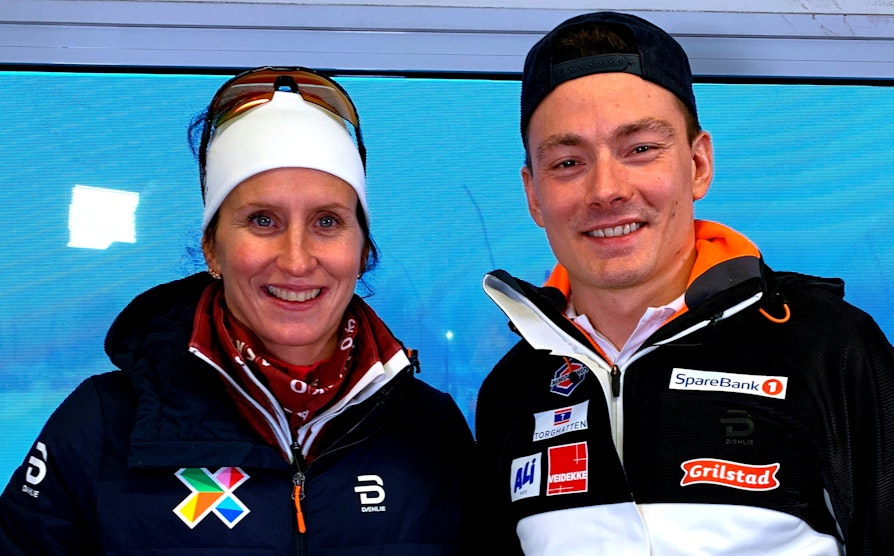 Marit Bjørgen og Finn Hågen Krogh er gjester i Tippelunsj på Beitostølen 2018.