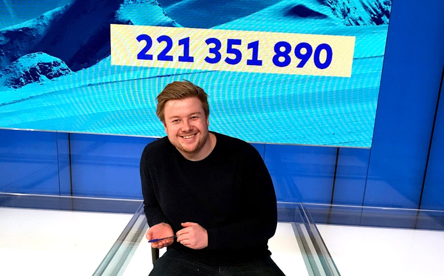 Vikinglotto, trekningsredaktør Lars Hulleberg ringer kvinnen som vant utrolige 221,3 millioner kroner i vikinglotto 13. mars 2019.