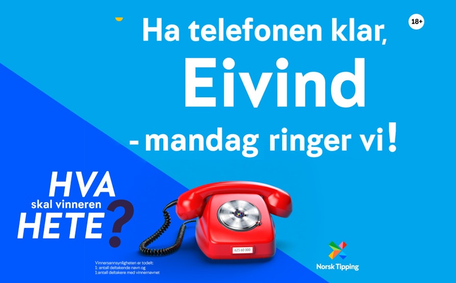 Hva skal vinneren hete. Eivind. Til sending mandag 25. mai 2020.