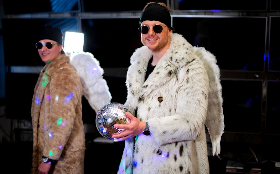 Lars Hulleberg (t.h.) og Lars Christian Bakke. Eurovision. MGP. Til sak før Eurovision-finale (semfinale) 2021.