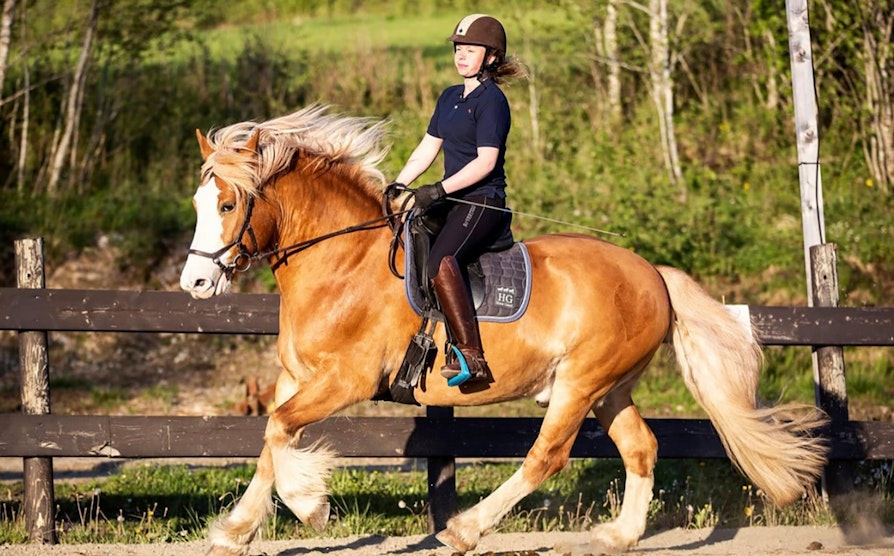 May Randi Hatling (29) på hesten Dumle