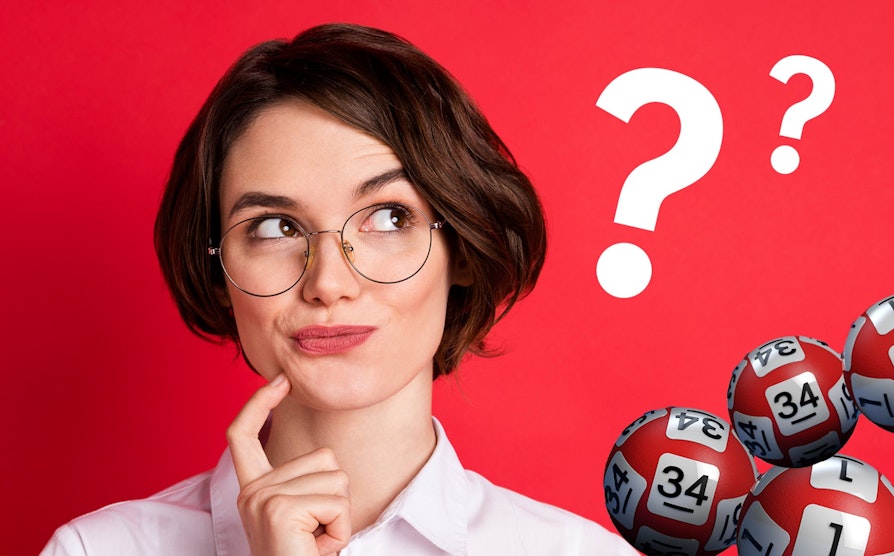 Undrende kvinne, Lotto-kuler og spørsmålstegn