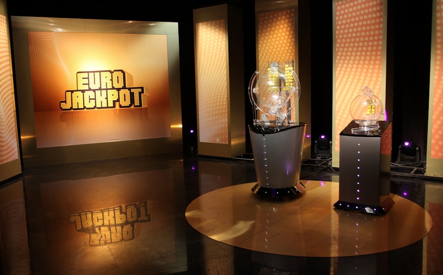 Eurojackpot. Trekningsmaskin. Finland. Studio.