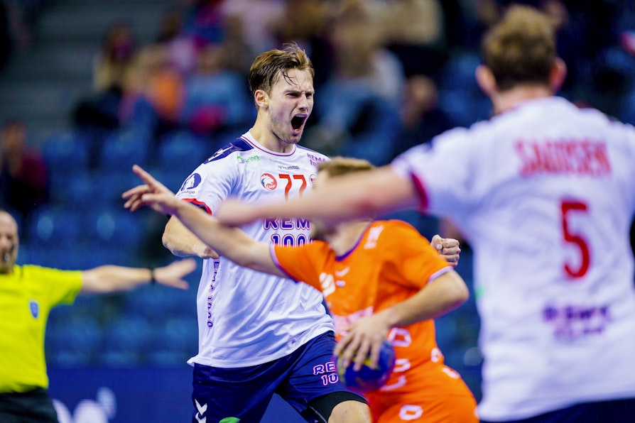 Håndballspiller Norge jubler