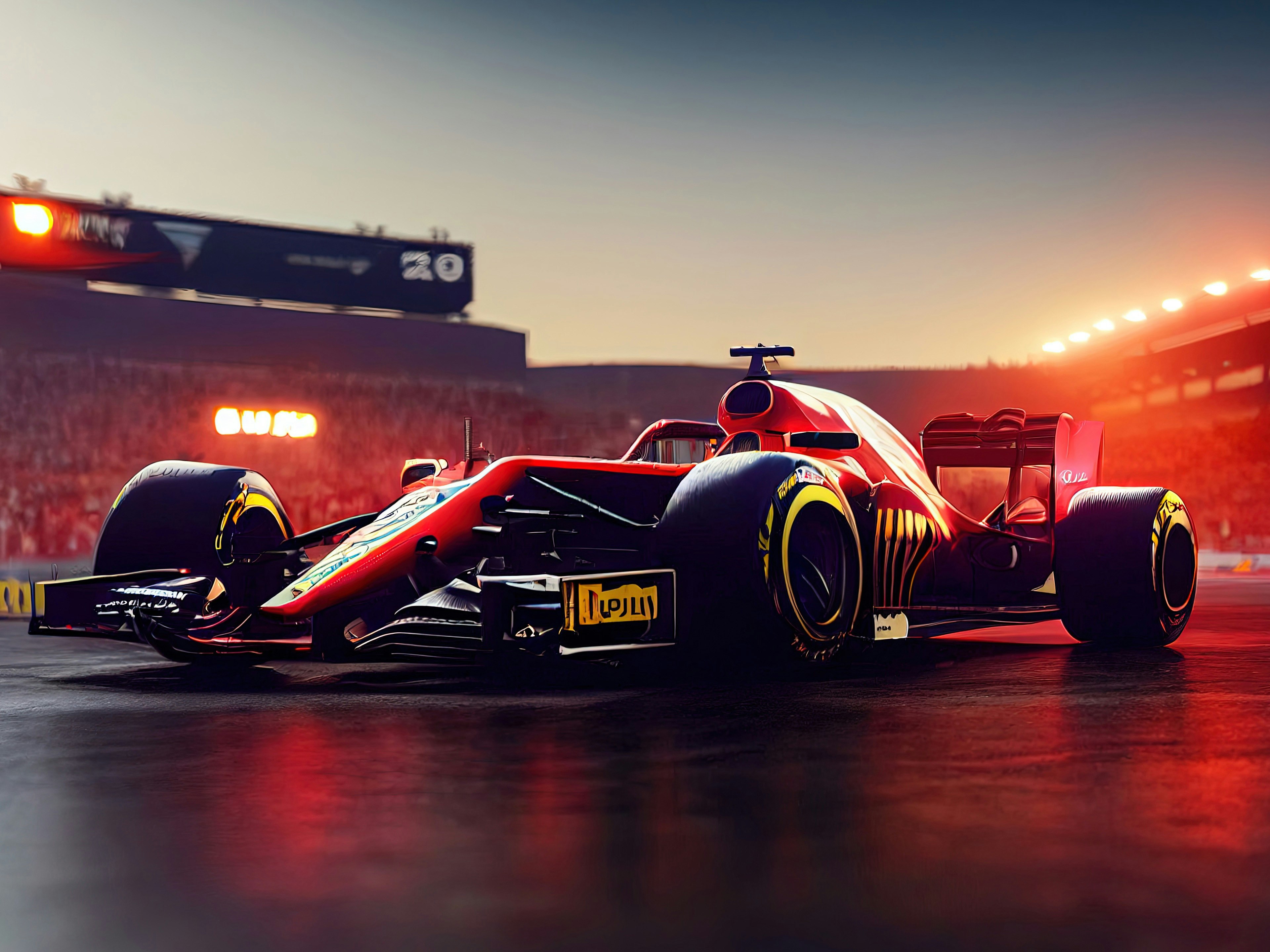 Rød Formel 1-bil