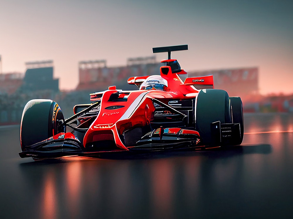 En rød Formel 1-bil