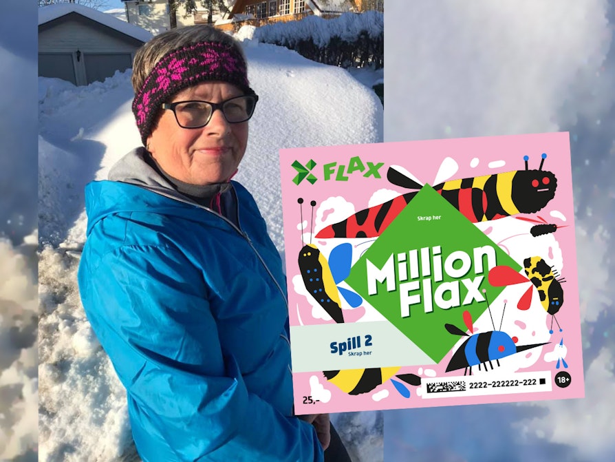 MillionFlax-vinner Wenche Radford Jahren (70) fra Strømmen
