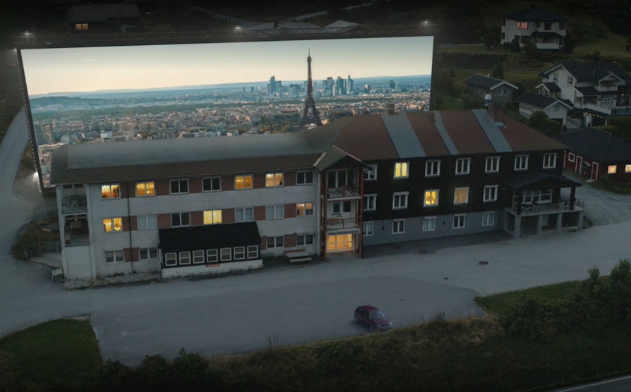 Skjerm bak omsorgssenteret i A Room With A View