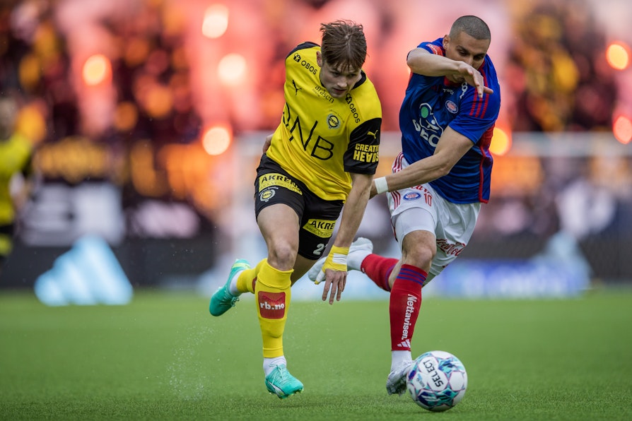 Lillestrøms Lars Ranger og Vålerengas Mohamad Ofkir i duell