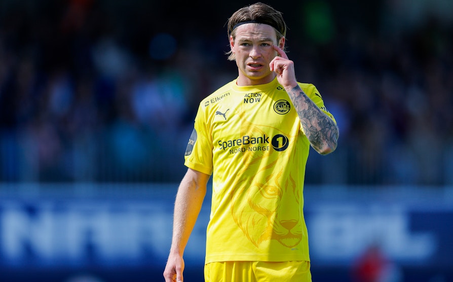 Bodø/Glimts Patrick Berg under eliteseriekampen i fotball mellom Kristiansund og Bodø/Glimt