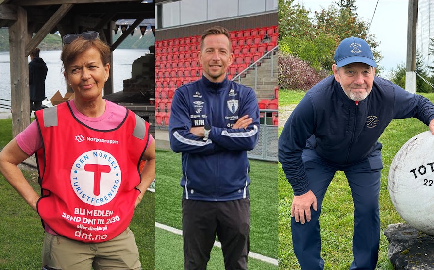 Grasrotmottakerne Linda Flem (DNT Sunnmøre), Jimmy André Fjelldalselv (Rana fotball) og Rolf Lønstad (Gjøvik og Toten golf).