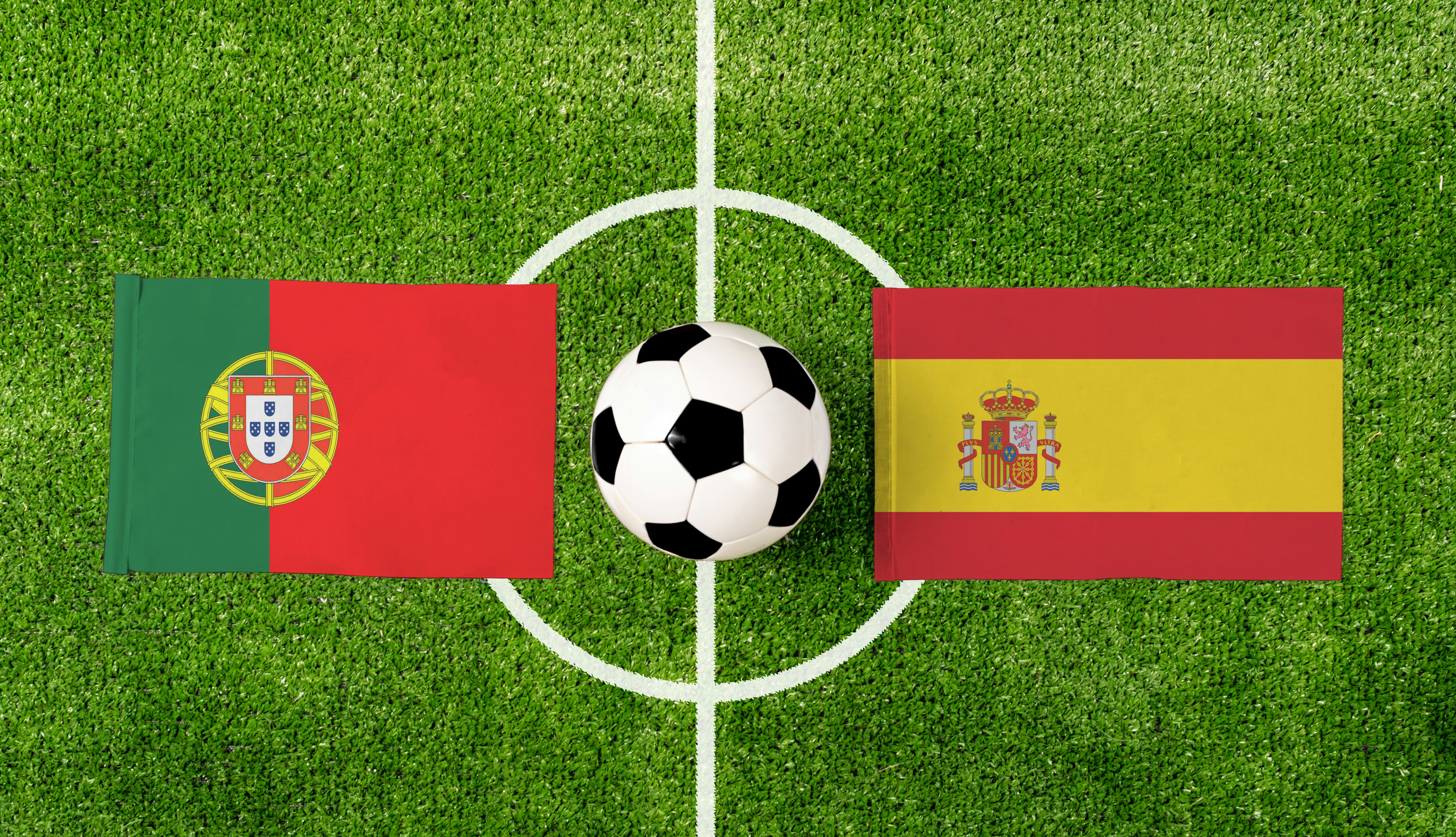 Det portugisiske og spanske flagget