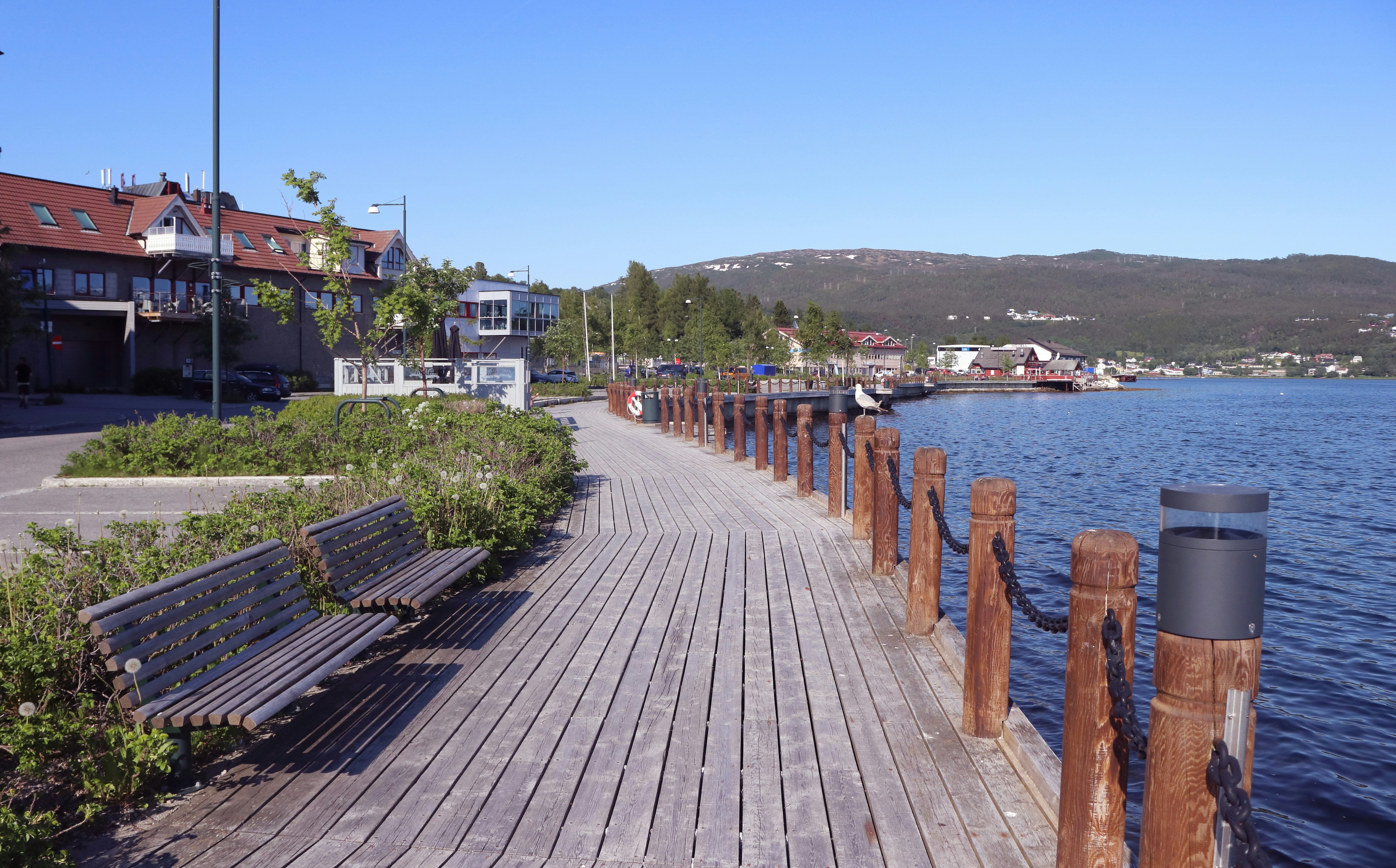 Bryggen i Fauske sommertid.