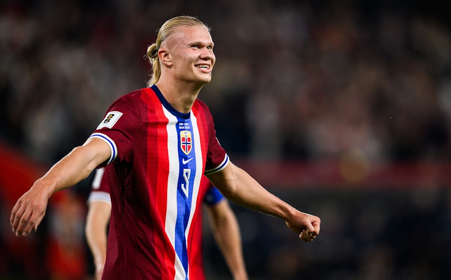 Erling Braut Haaland i VM-kvalifiseringskampen mellom Norge og Moldova. September 2025.
