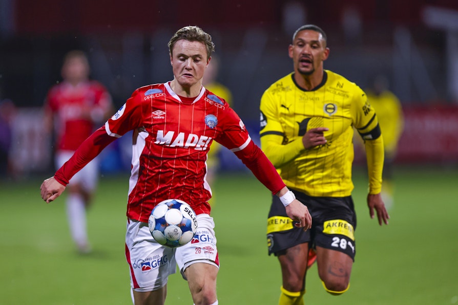 1. divisjonskampen i fotball mellom Kongsvinger og Lillestrøm på Gjemselund stadion.