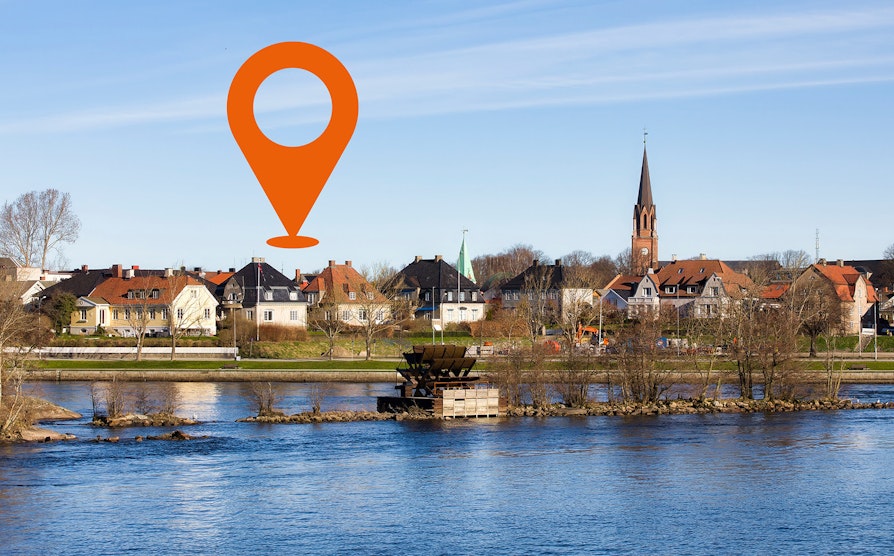 Bilde av gamlebyen i Fredrikstad over glomma