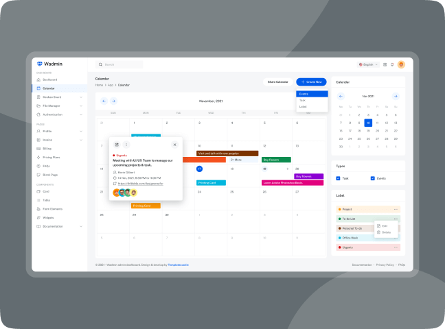 Create, customize & manage events