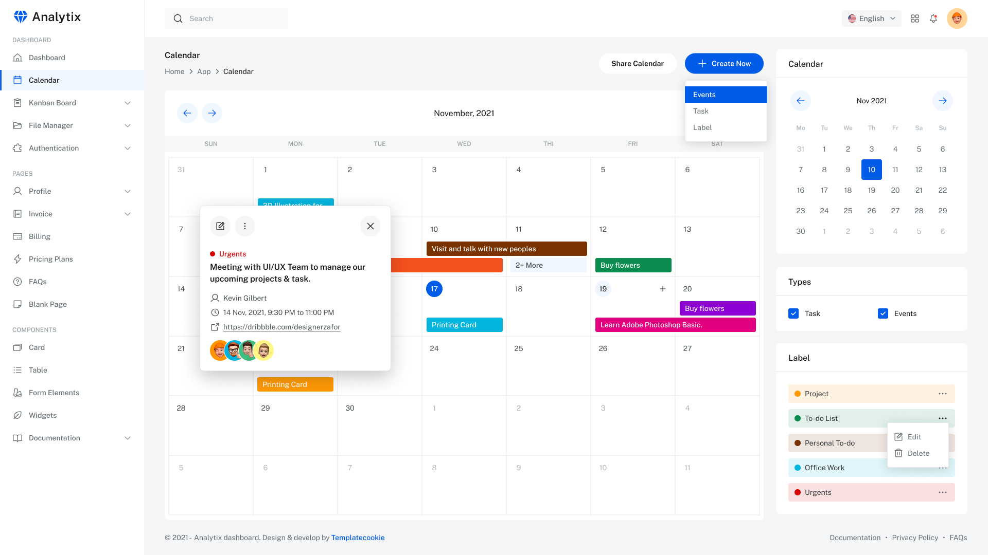 Raple - Analytics Admin Dashboard Figma Template
