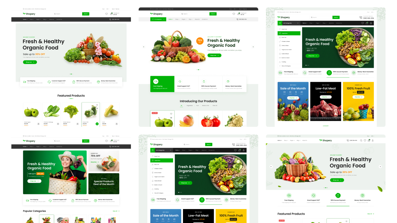 Shopery - Organic eCommerce Shop Website Figma Template